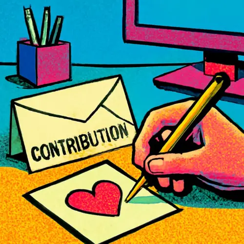 A person choosing to sign a card instead of contributing to an office collection.