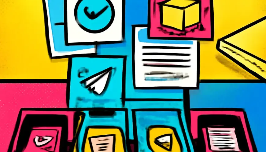 Illustration of screenshot thumbnails being sorted into action, archive, sharing, and reference trays.