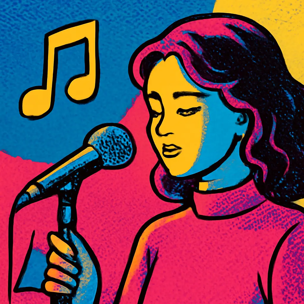 Illustration of a singer preparing to enter on a clear first note.