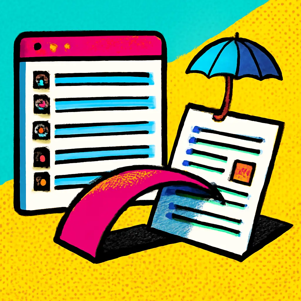 Illustration of a browser form being filled from a protected local draft document.
