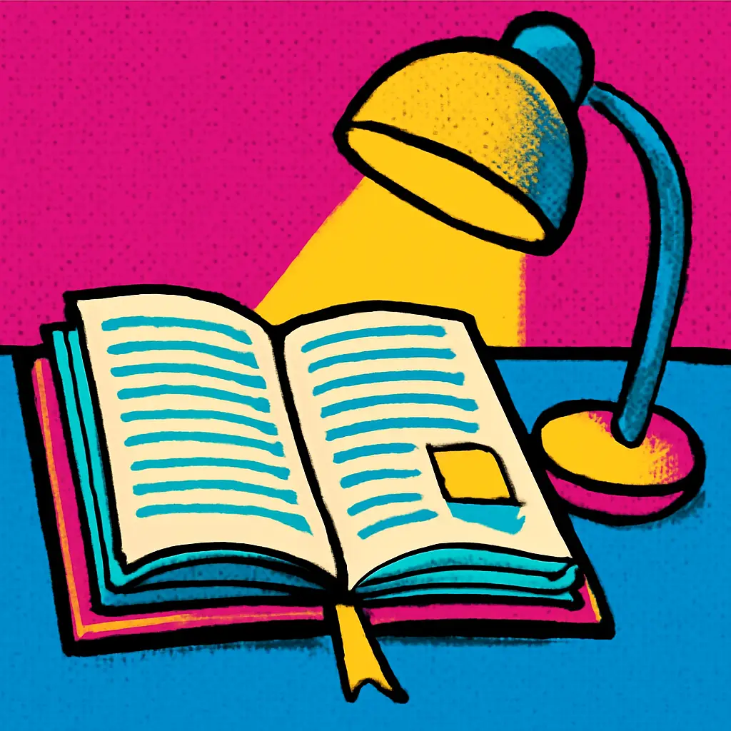 An open book with separate markers for the main text and endnotes.