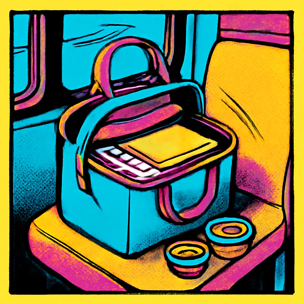 A securely packed holiday dish in an insulated tote on public transit.