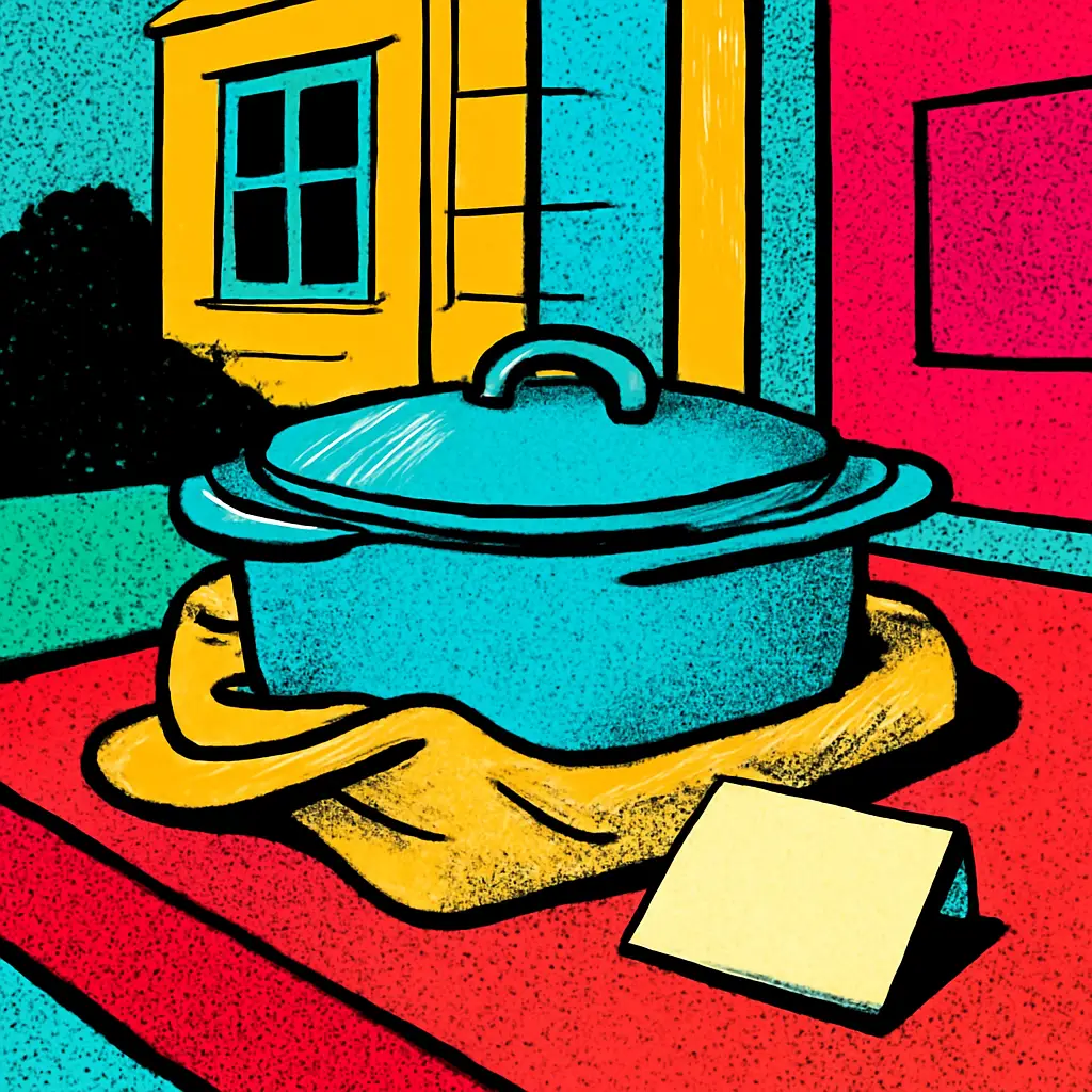 A clean borrowed casserole dish prepared for a considerate doorstep return.