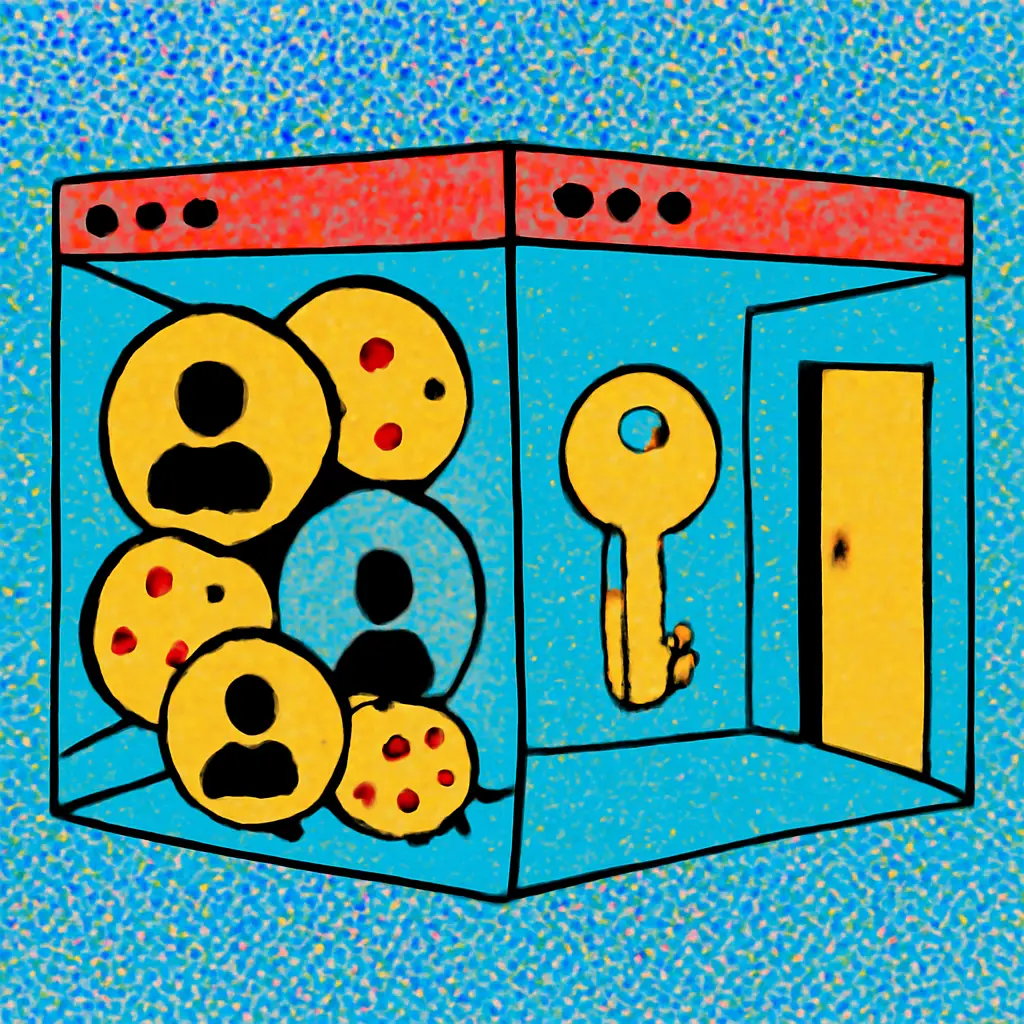 Illustration of a cluttered browser session compared with a clean private browsing session for choosing an account.