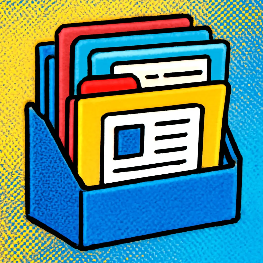 Illustration of a current client asset folder clearly separated from faded outdated files.